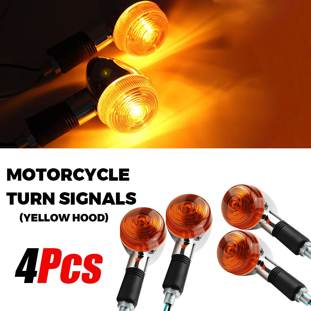 4Pcs Motorcycle Turn Signals Lights For Kawasaki Vulcan VN800 900 1500 1600 1700 2000Custom Honda VTX1300 C R S RETRO Turn light