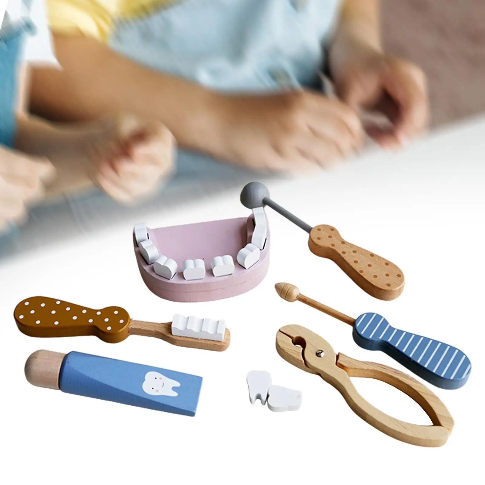 Jouets de docteur en bois pour enfants d'âge alth, jouets Montessori pour enfants âgés de 3 ans et plus, cadeau de fête de vacances, 6 pièces