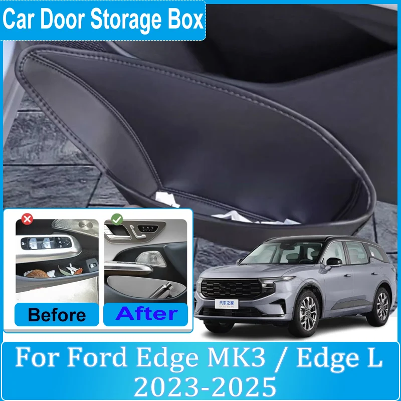 Auto Door Storage Box For Ford Edge MK3 Accessories Edge L CDX706 2023 2024 2025 Car Dust-proof Door Slot Storage Cover Tools