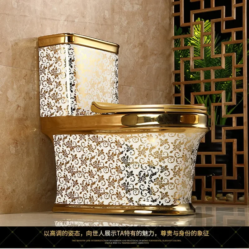 for Luxury Retro Gold Flush Toilet Modern Electroplated Golden Bathroom Sanitary Ware Hotel Decor