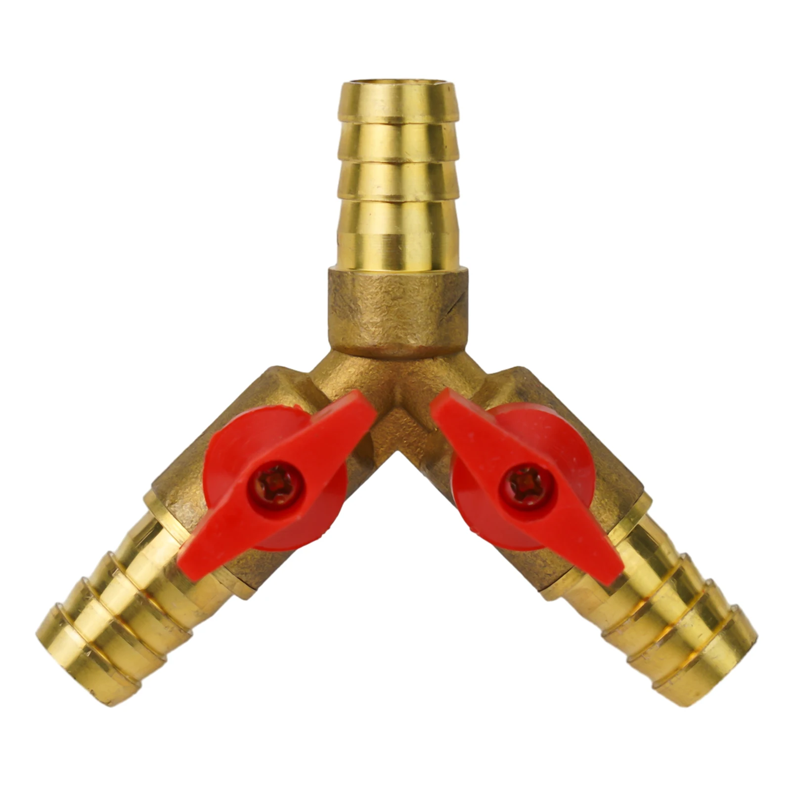 Brass 12mm Hose 3-Way Shut Off Ball Valve Compatible with For Fuel Air Water Gas Plumbing and Aquarium Supplies