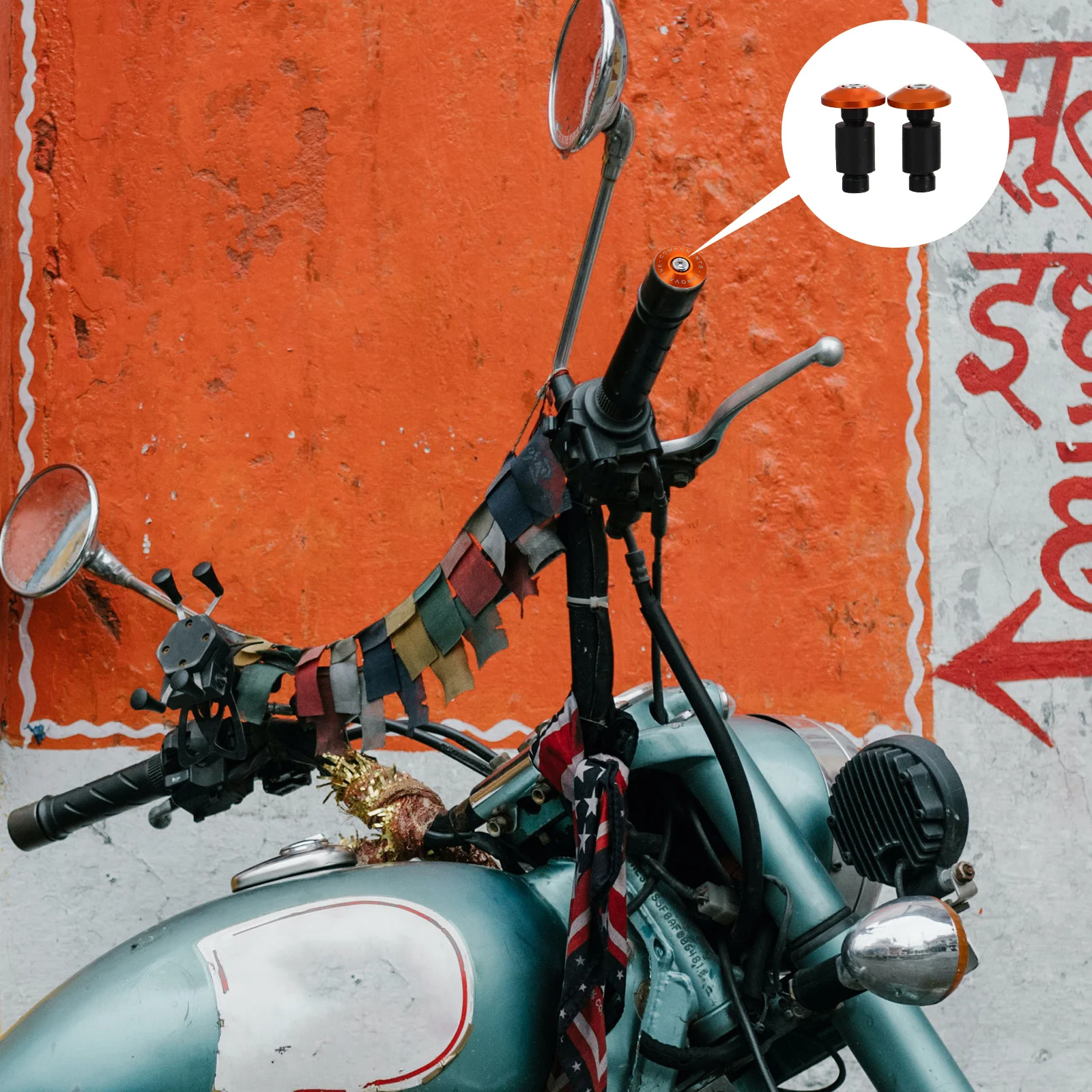 

2Pcs Handlebar Ends Motorbike Aluminum Grip Plug Simple Elegant Design Fall Protection Modification Supplies Handlebar Grip Plug