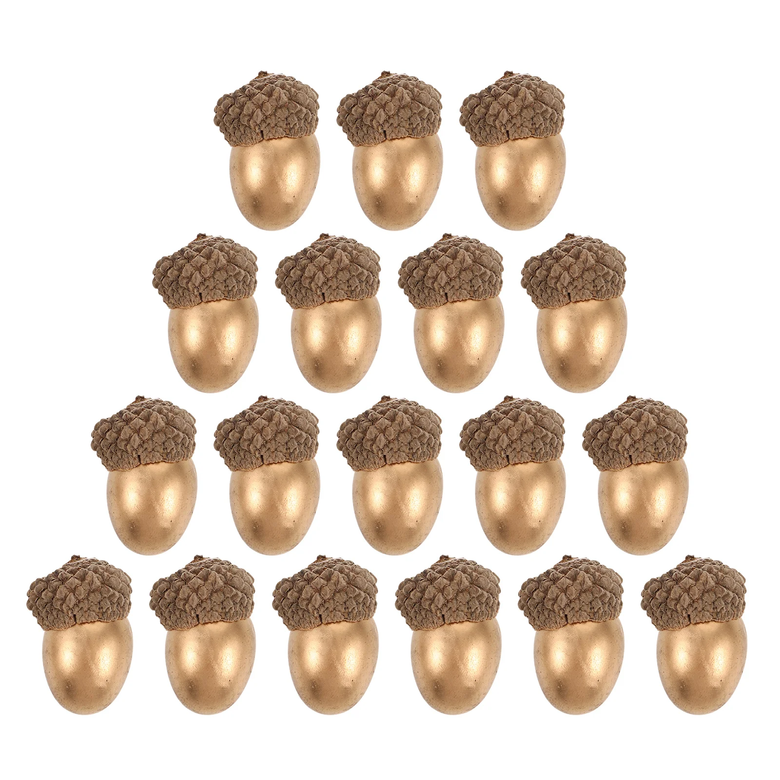 25 Pcs Golden Acorn Decor Decorative Pine Cones Christmas Simulation Chestnuts Small Acorns Artificial