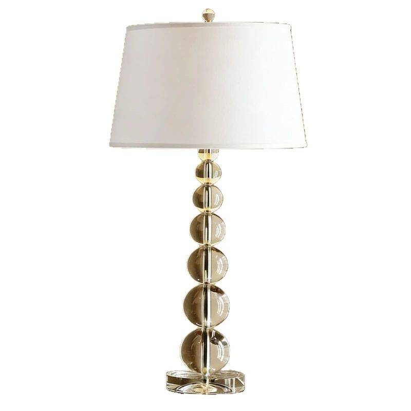 Pastoral modern luxury crystal desk lamp, study bedroom bedside lamp, simple living room decorative lamp