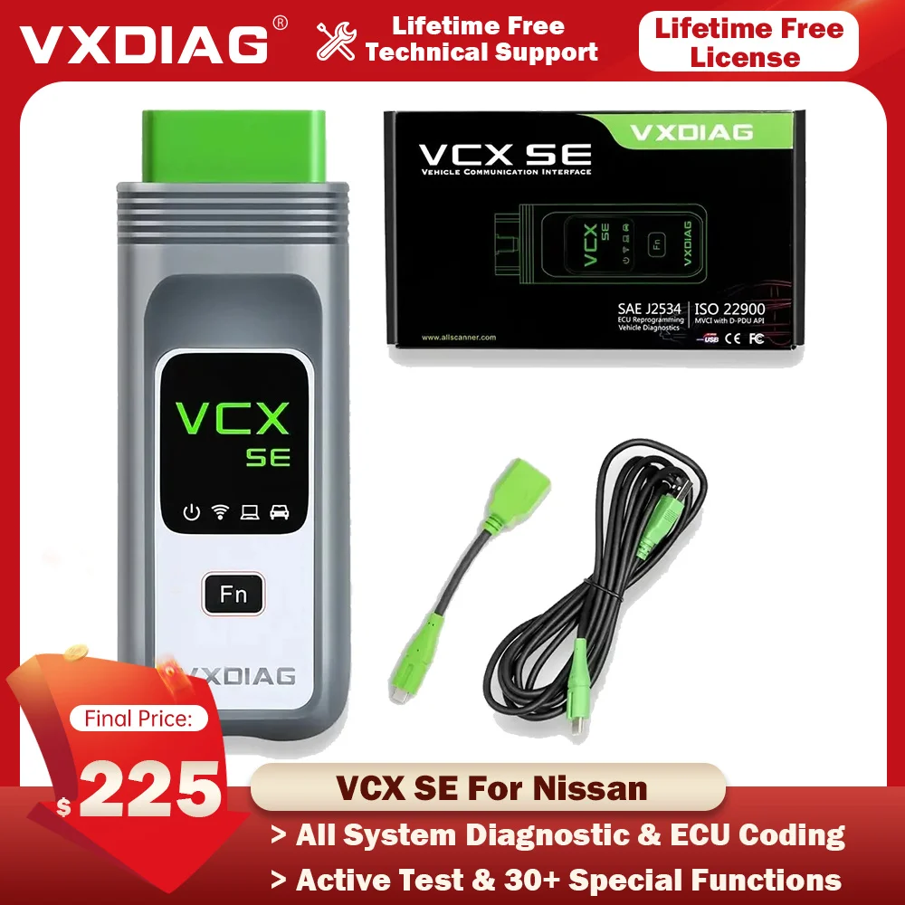 VXDIAG VCX SE for NISSAN Consult OBD2 Car Diagnostic Tool woek with V226 Software Support WIFI