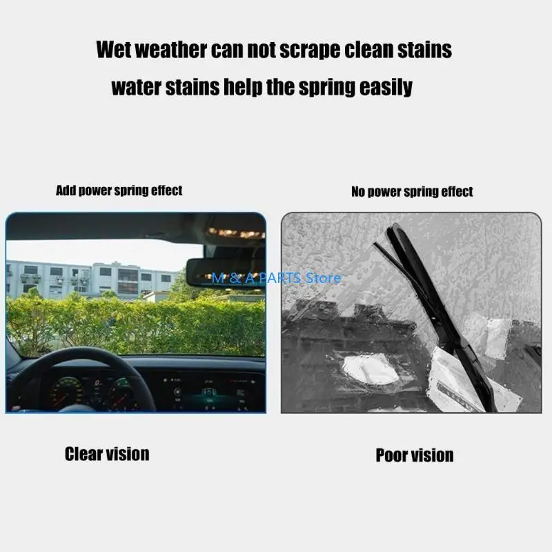U1JF 2Pcs Windshield Wiper Spring Universally Wiper Fastener Reduce Noise Vibration AnitiSratch Wiper Gripper