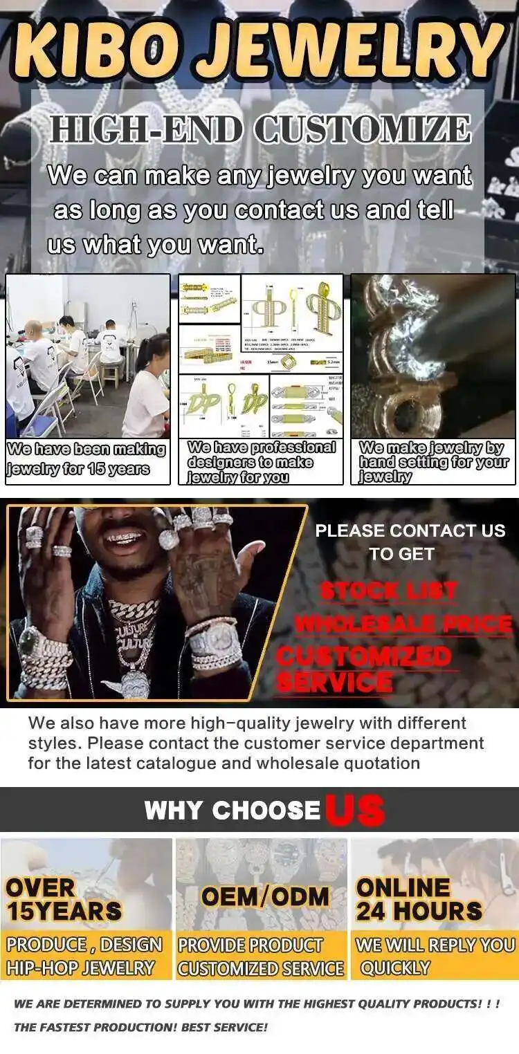 

Latest design Cuban chain iced out Sterling Silver cuban link chain hip hop high end hip-hop jewelry buckle hiphiop necklace