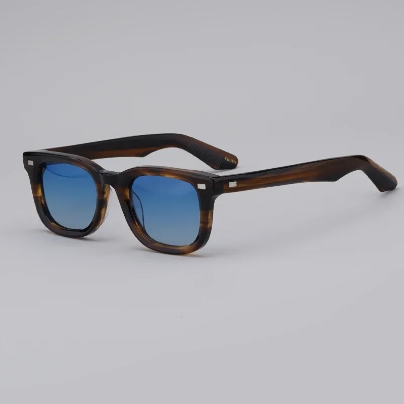 

High Quality Johnny Depp Sunglasses Striped Brown Frame Men Women Luxury Brand Sun Glasses Vintage Acetate Gradient lenses KLUTZ