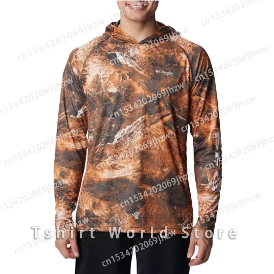 كولومبيا Pfg الصيد مقنعين قميص الشمس الأشعة فوق البنفسجية حماية الصيد ملابس الرجال UPF 50 + جيرسي في الهواء الطلق الصيف الصيد هوديي Ropa Pesca