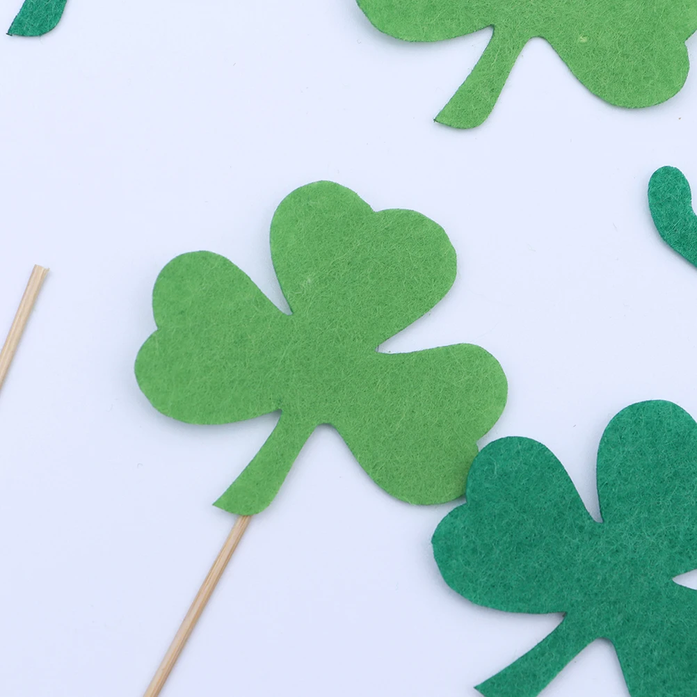 

7 Pcs Picks St Patrick Cake Cupcake Picks Toppers Day Clover Cake Toppers Decor Wooden Card Birthday Wedding Tools