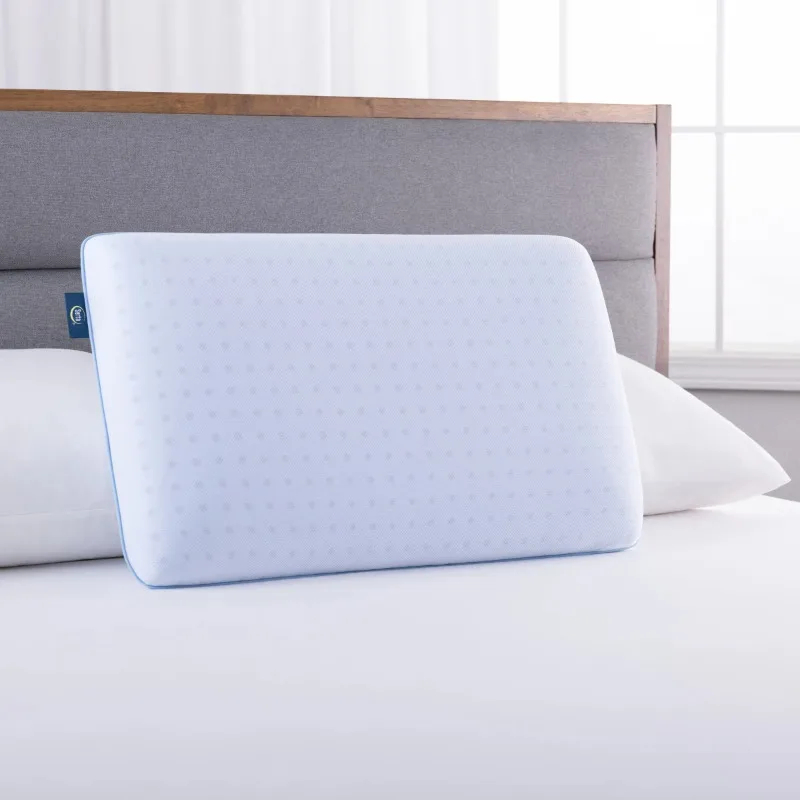 

Thermagel Memory Foam Pillow Standard Queen (16” x 26” x 5”) Pressure-relieving support for all sleep positions – back side