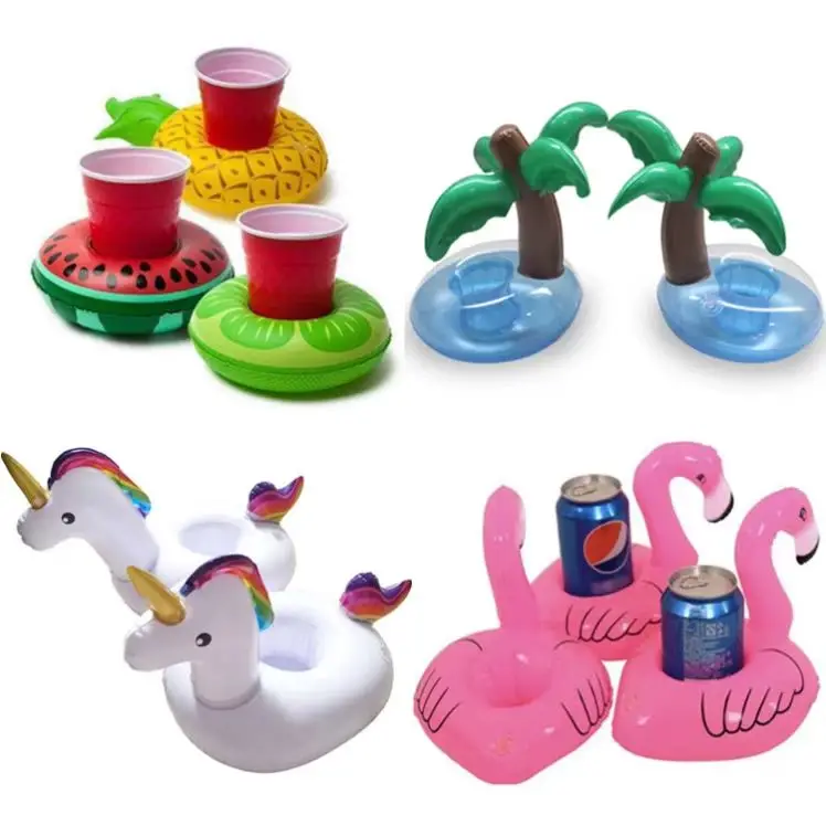 Inflatable Toy Cup Holder Summer Outdoor Pool Beach Water Party Floating Drink Cup Holder Inflatable Model