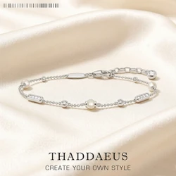 Pearl White Stone Bracelet 925 Sterling Silver Elegant Fine Jewelry Europe Women Romantic Gift