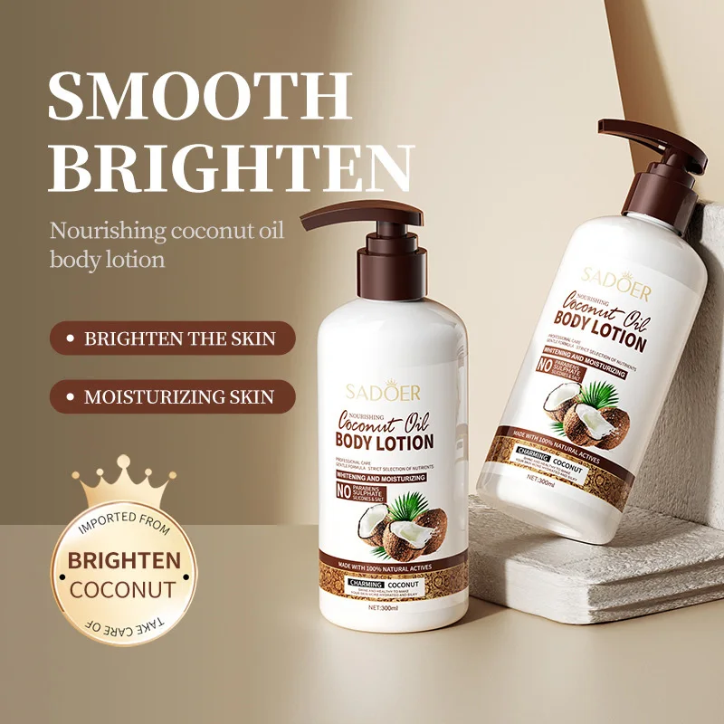 Coconut Oil Nourishing Body Lotion Improve Dullness Roughness Charming Fragrance Moisturizing Whitening Body Cream Skin Care