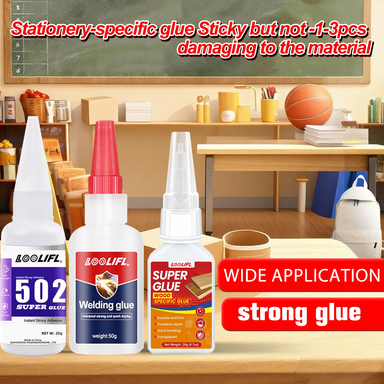 Student specific 502 super glue is suitable for student stationery, plastic, metal, wood, ceramic DIY craft, school supplies