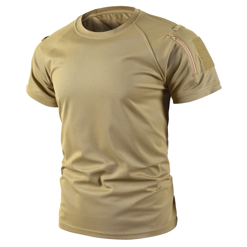 Camiseta de verano para hombre, Camping, senderismo, pesca, entrenamiento, correr, gimnasio, jersey transpirable, escalada, camisas de carga informales