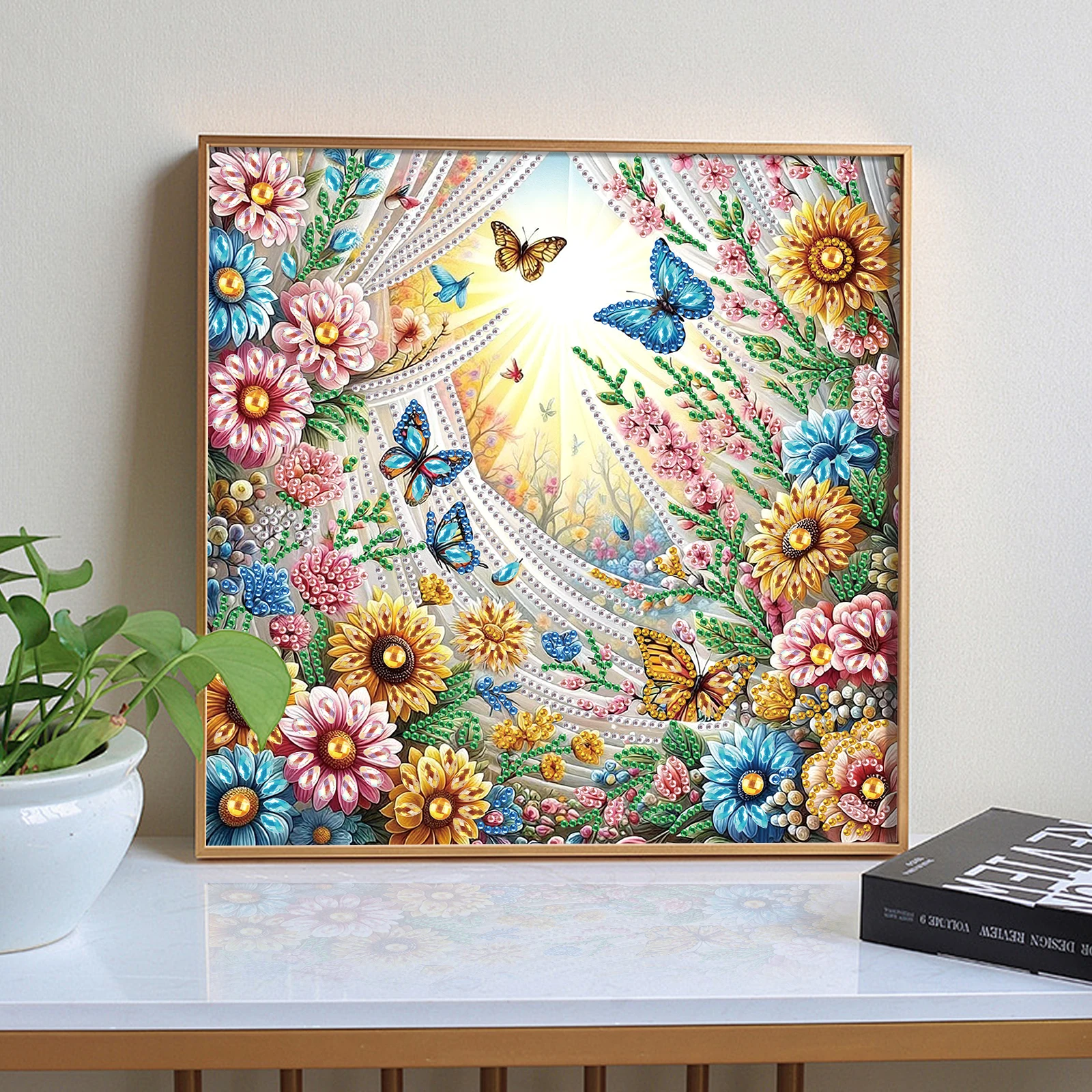 Flowers Special Shape Diamond Art Painting Kit for Adult Beginner,Crystal Diamond Special Shape Kit for Home Wall DecorationGift - view 6