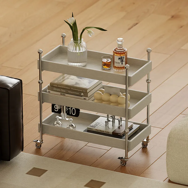 LMM living room sofa edge corner removable shelf household snack trolley