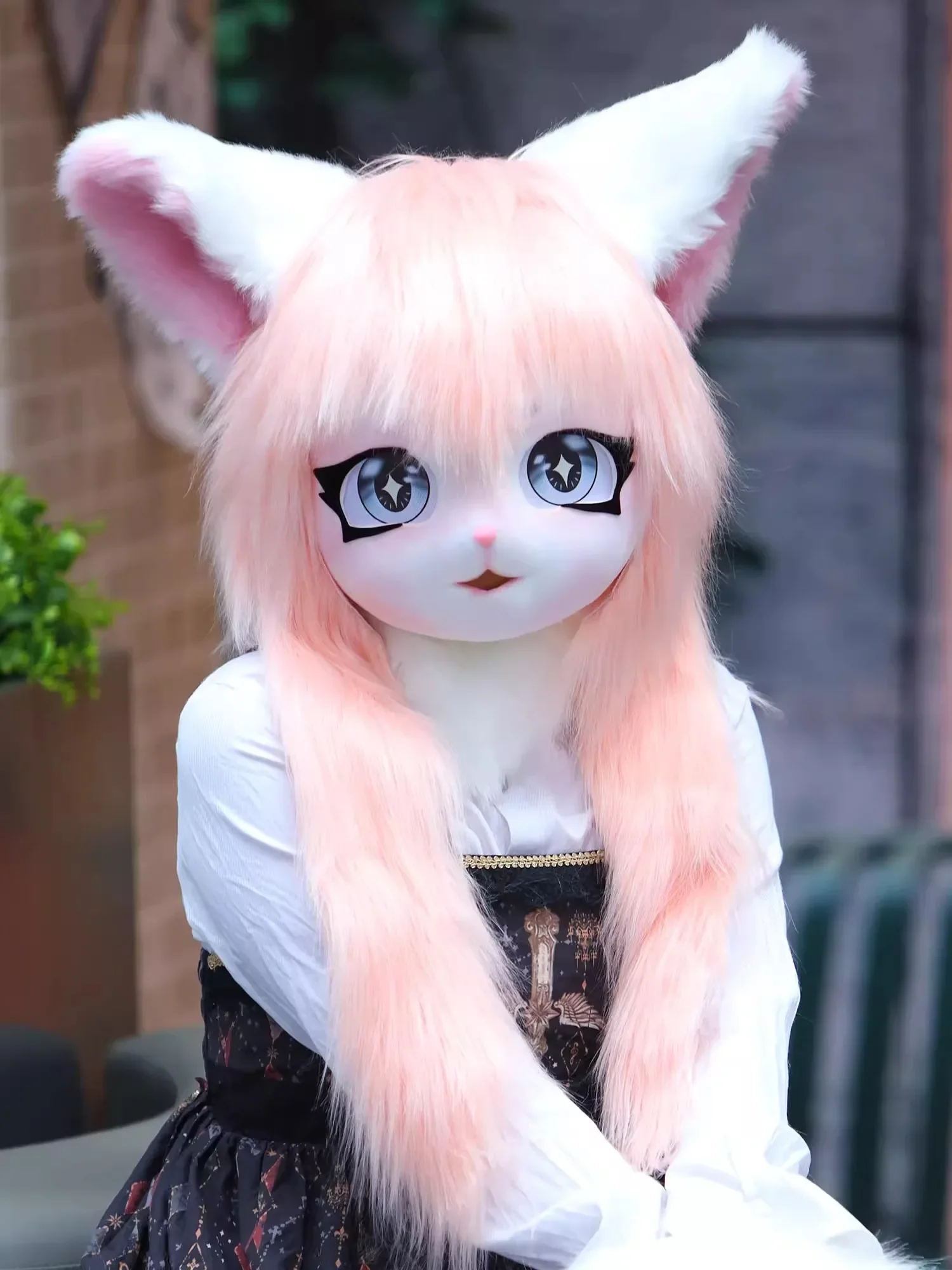 Anime Kigurumi Headgear Animal Cosplay Lolita Furry Mask Helmet Rubbit Doll Cat Costume Halloween Carnival Girl Cute Kawaii Mask