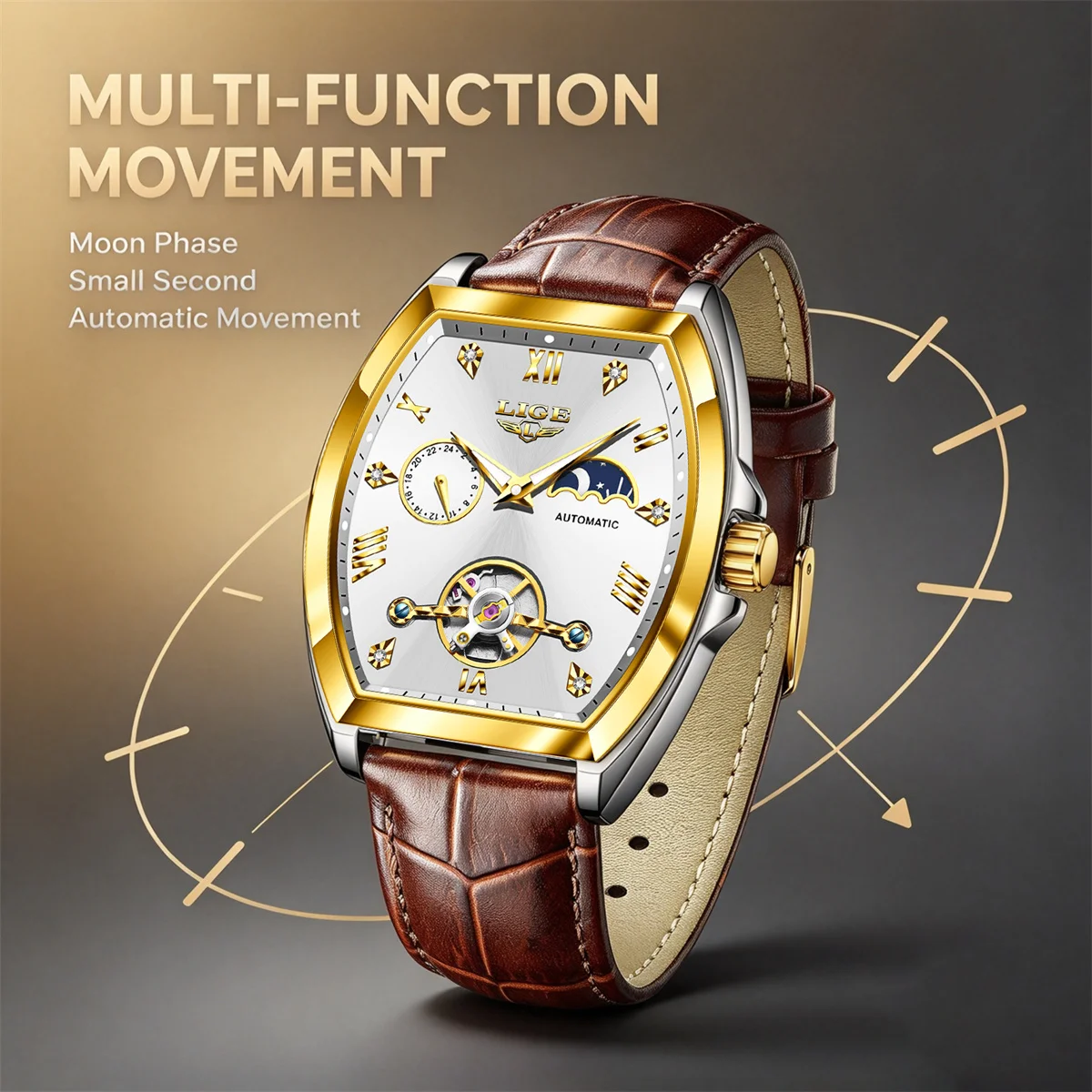 Reloj mecánico automático de l - Skeleton Automatic Watch Luxury Tourbillon reseña y precio