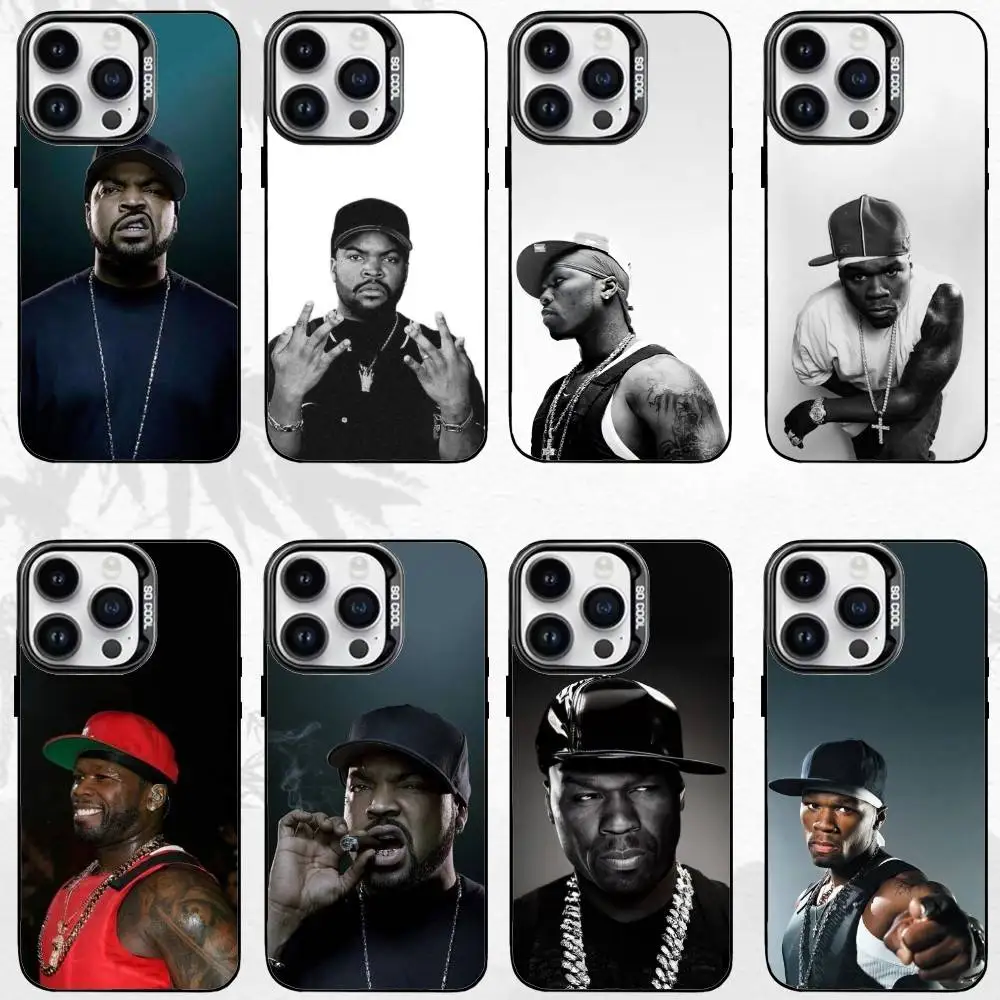 50 C-Cent Singer In D-Da Club iPhone17、16、15、14、13、12、11 Plus、Pro Max用スマホケース ブラックマット耐衝撃カバー