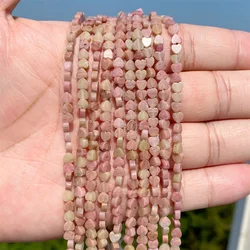 4mm Colorful Love Heart Beads Natural Sea Sediment Stone Amazonite Loose Spacer Beads for Jewelry Making Bracelet Accessries