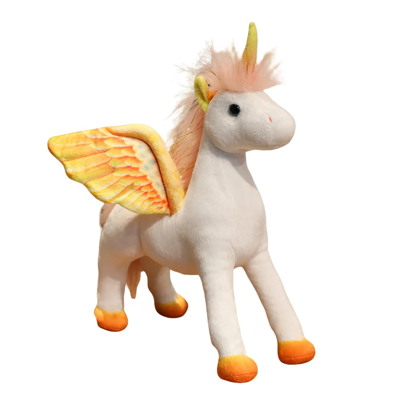 Simulation Rainbow Mythology Animal Model Unicorns Horse Plush Toy Fairy Tales Action Figure Children Educational Stuffed Dolls