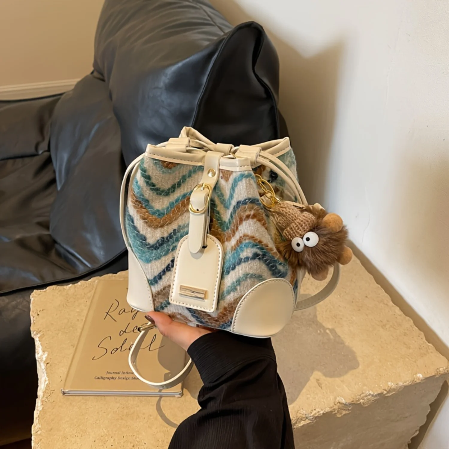 Borsa a tracolla vintage da donna - Borsa a mano e borsetta a secchiello a spalla retrò