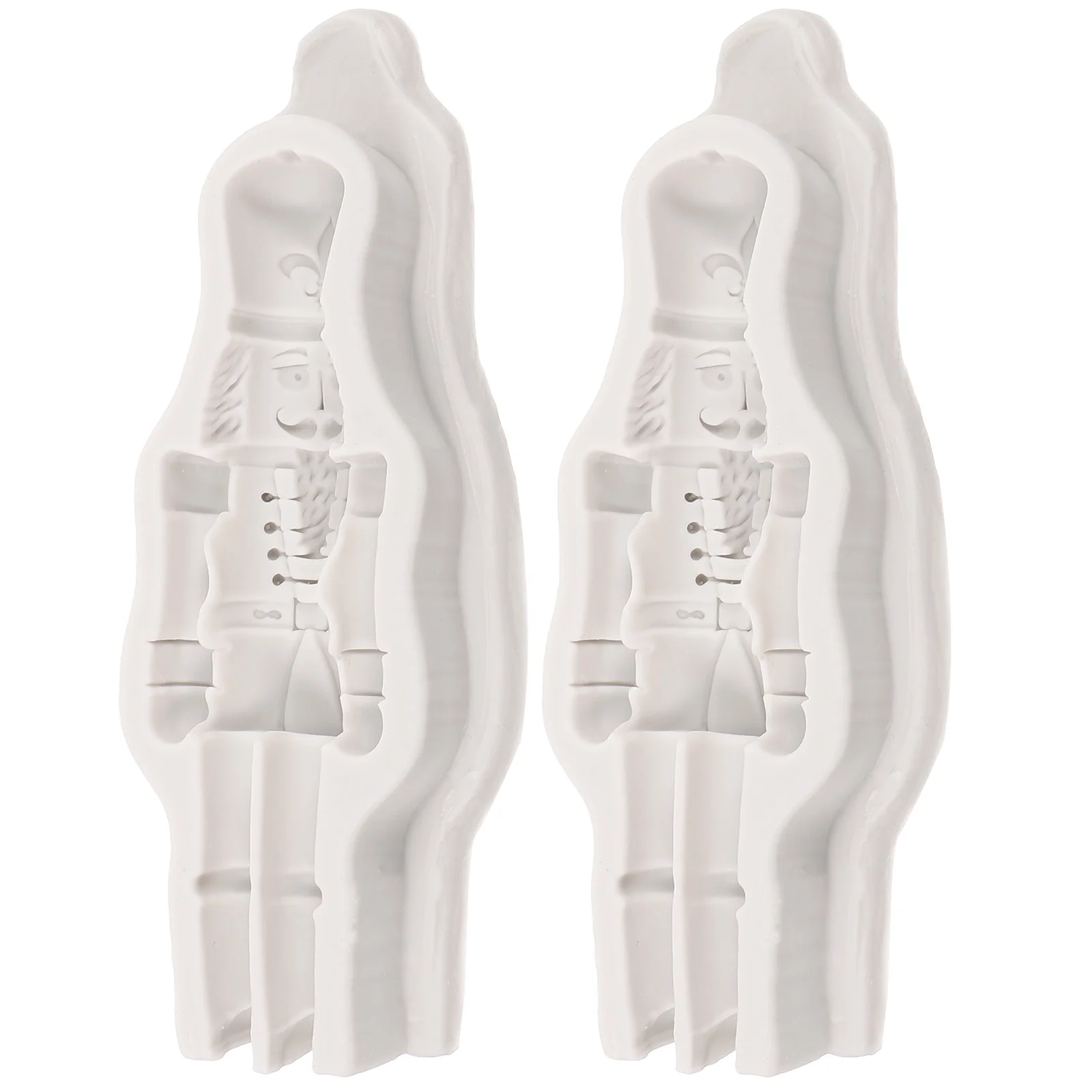 2 Pcs Nutcracker Soldier Shape Mold Decor for Party Epoxy Craft Silica Gel Christmas Silicone