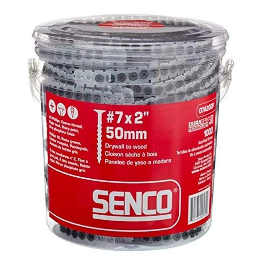 

Senco 07A200P Duraspin7 by 2 Drywall to Wood Collated Screw 1 000per Box grey