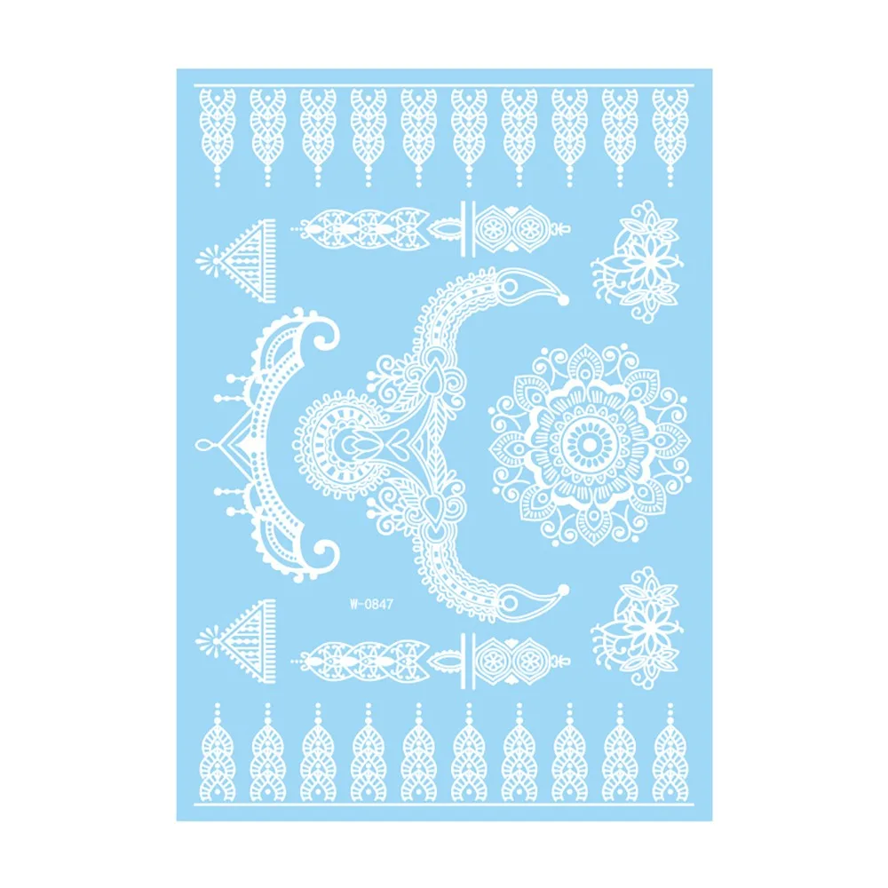 

Water Transfer Decals Henna Tattoo Stickers Fake India Mehndi Flower Henna Temporary Tattoo Instant Waterproof Body Art Sticker