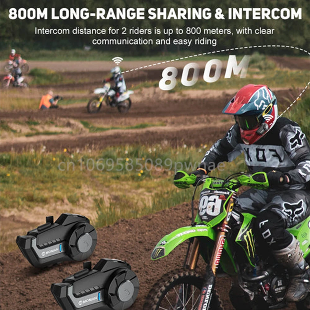 Imagem -03 - Bluetooth-compatível Motocicleta Capacete Fone de Ouvido Bicicleta Auscultador Interfone sem Fio Impermeável Gravador de Vídeo Wifi Moman-h2