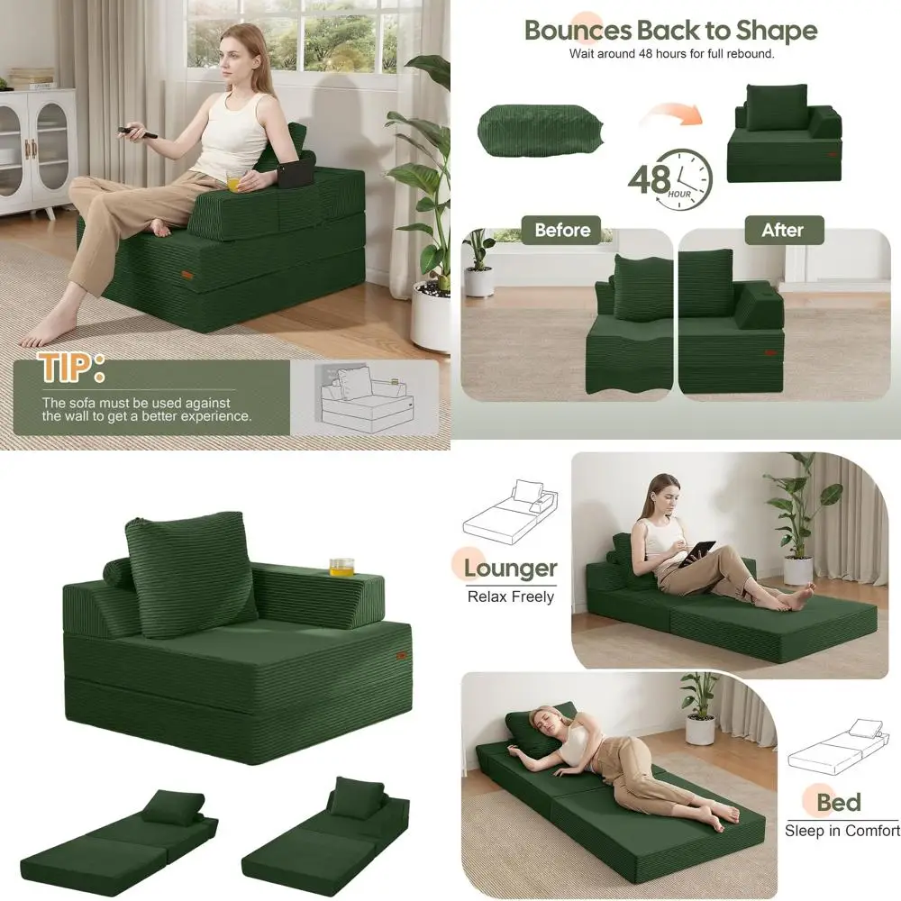 

Convertible Sofa Bed for Small Spaces: Comfortable Lounge Couch & Sleeper Chair