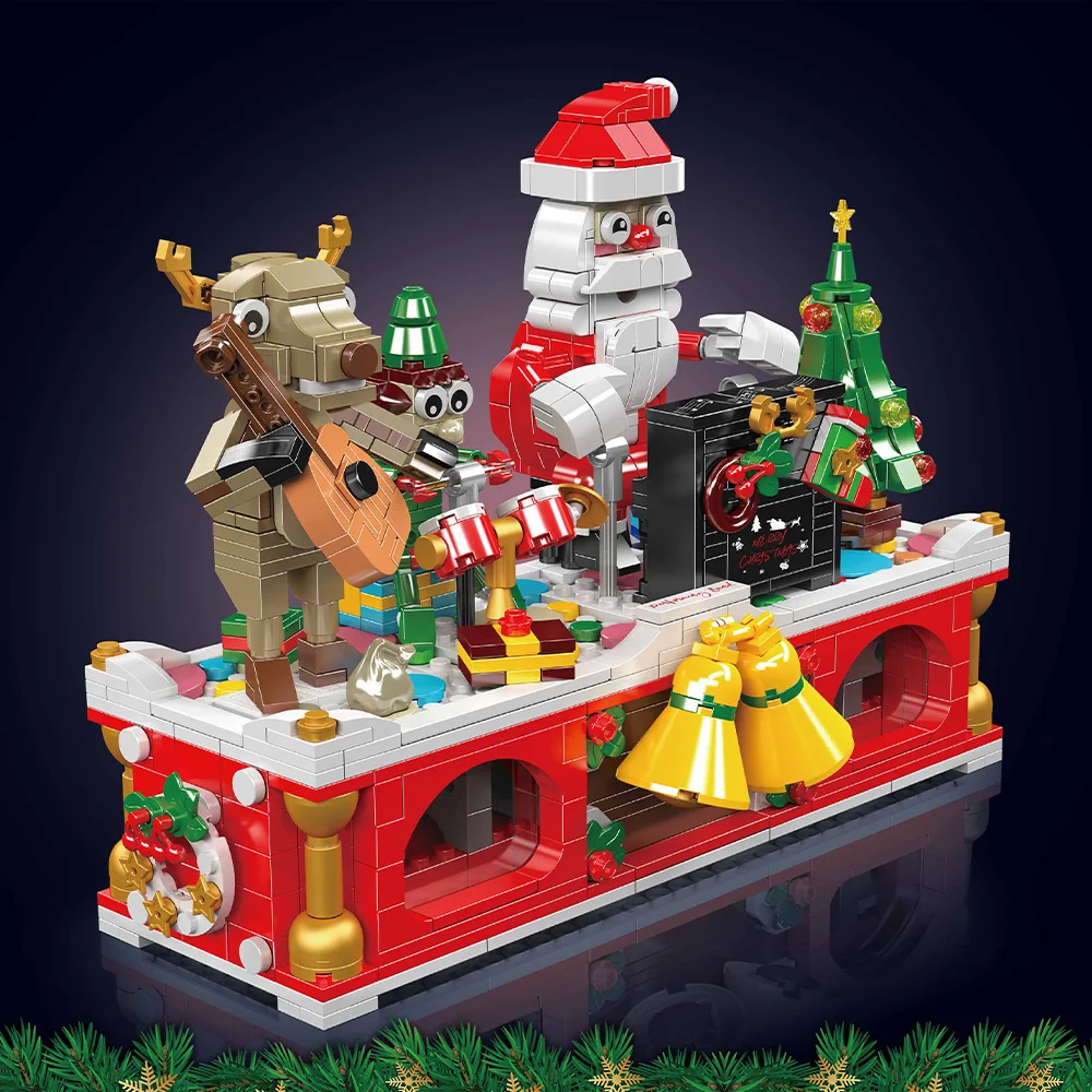 MOULDKING 1045ピース クリスマス ジョイフル チームビルディングブロックセット MOC 教育的組み立てブロック 子供向けクリエイティブおもちゃ クリスマスギフト 10162