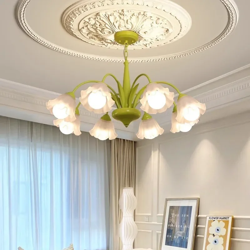 Living room modern simple light luxury dining room cream wind chandelier