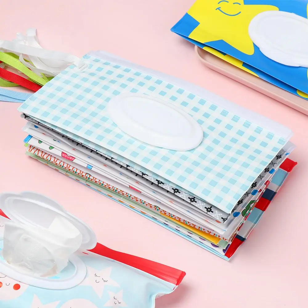 Outdoor Cute Carrying Case Flip Cover Snap-Strap Portable Cosmetic Pouch Tissue Box Wet Wipes Bag Stroller Accessories