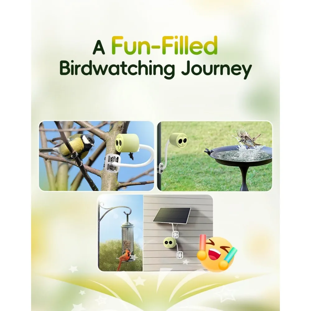 Hibird 4K HD Inteligentna Kamera Karmnik dla Ptaków Zasilana Energią Słoneczną, Bezprzewodowa Zewnętrzna WiFi 2.4G/5G, Automatyczne Nagrywanie Wideo Ptaków z Powolnym Odtwarzaniem 6X