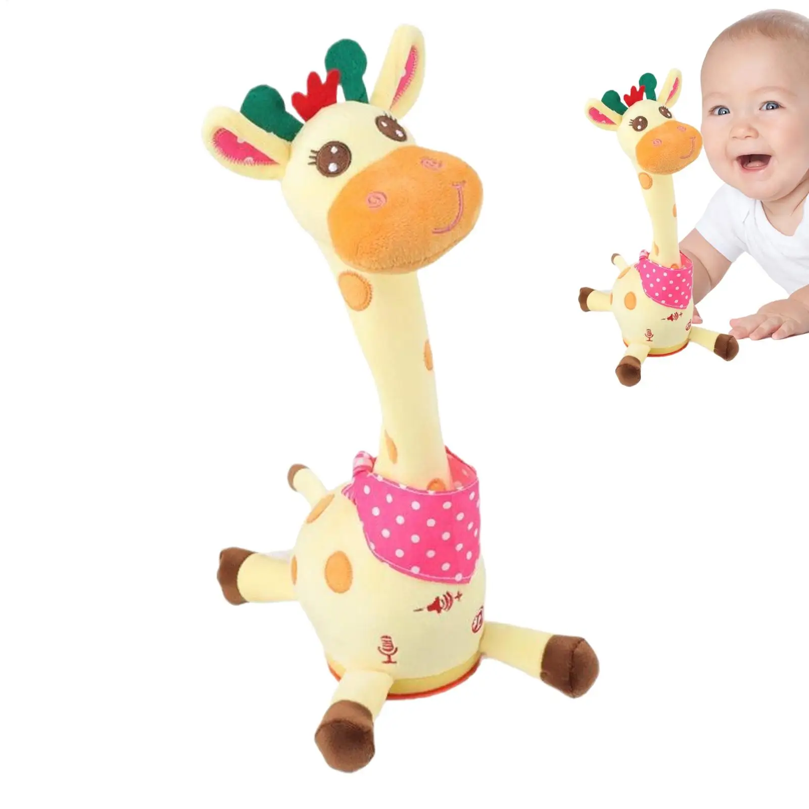 

Stuffed Giraffe For Baby Singing Plush Giraffe Light Up Educational Learning Toy Home Decoration For Ages 6-12 Months Girls Boys