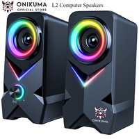 ONIKUMA L2 Desktop Speakers Home Computer Games Movies Music Three Major EQ Mode Selections RGB Lights 3D Surround Sound Effect
