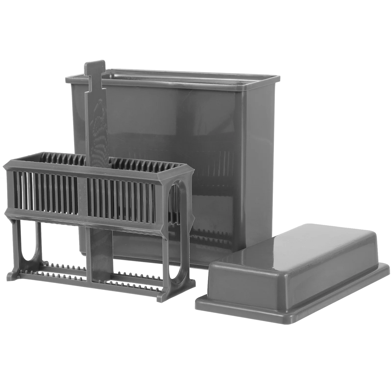 Slide Jar Rack Microscope Slides Storage for Laboratory Plastic Staining Kits Grey