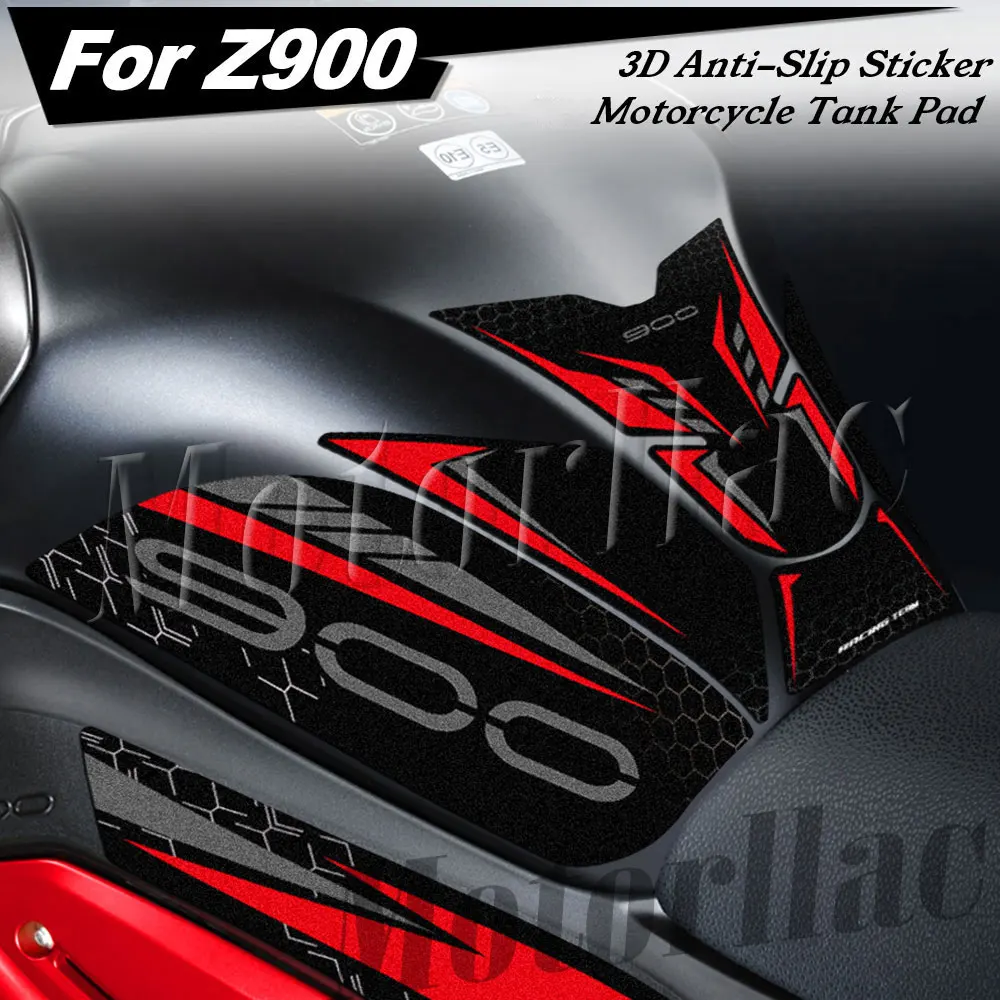 z900（2025年、2026年モデル）用、バイクの燃料タンクパッドステッカー。滑り止め加工を施し、膝のグリップ力を高め、保護効果を発揮するデカール。