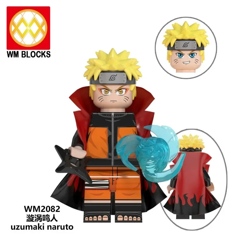 Bandai Naruto Figures Cartoon Anime Uzumaki Naruto Sasuke Kakashi Action Figures Small Particles Dolls Children's Assembly Toys