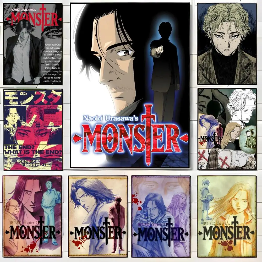 Anime N-Naoki Urasawa S M-Monster Poster HD Home Decor Sticky Wall Waterproof Home Living Room Bar Aesthetic Decor