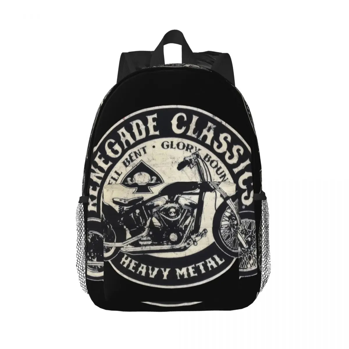 Glory Bounds Motorcycle USA Heavy Metal Backpack Middle High College School Student Bookbag