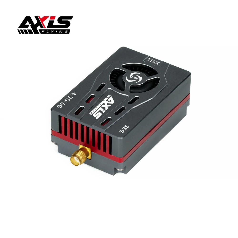 Axisflying TERK analógico VTX 4,9G-6G 10W-SEG alta potencia VTX disipador de calor ligero módulo transmisor OSD para RC FPV Dr de largo alcance