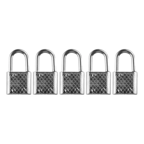 Imagen 2 del producto 5 Juegos de Mini candado de Metal con llaves, Bloc de notas, diario, portátil, cinturón de equipaje, cerradura de seguridad, casillero de maleta portátil, 32x17mm, plateado