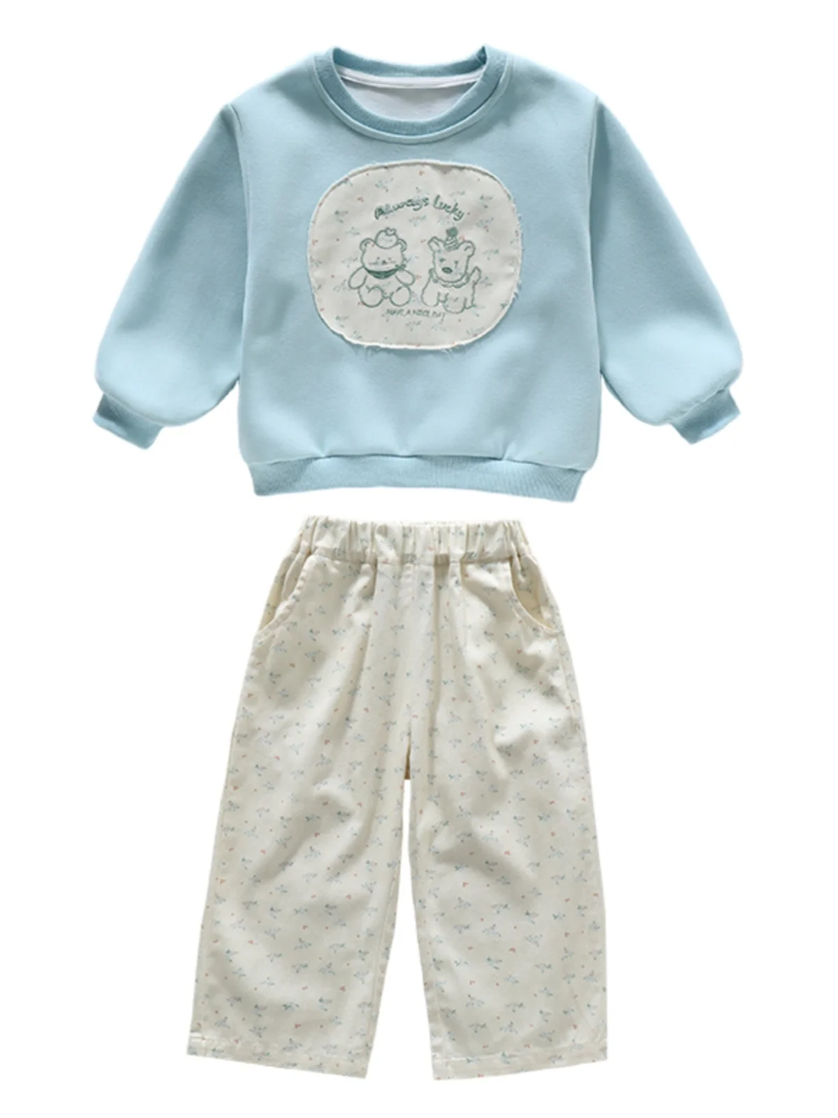 

Spring Faionable Children's Sweatirt Set for Girls Casual Two-Piece Suit Baby Korean Sle Comfortable Soft Material