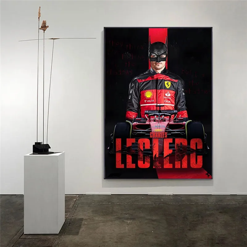 2022 F1 ملصق قماش تشارلز ليكليرك يفوز بالجائزة الكبرى في البحرين لوحة ديكور المنزل صورة لغرفة المعيشة ملصق طباعة