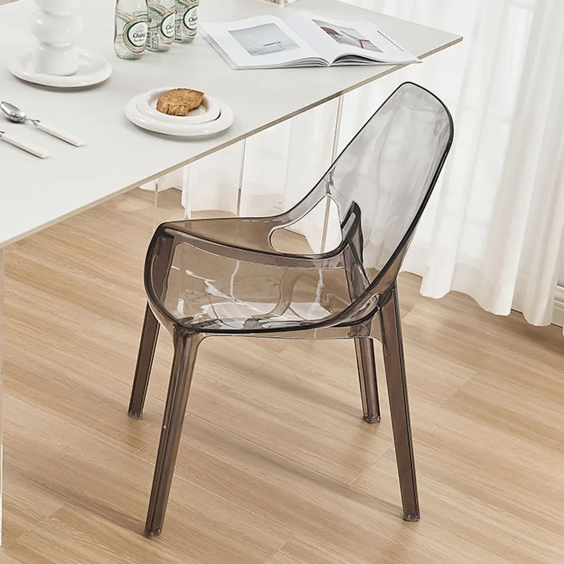 Transparent Acrylic Dining Chairs Luxury Advanced Sense Italian ergonomic Dining Chairs Unique Modern Chaise Home decorations