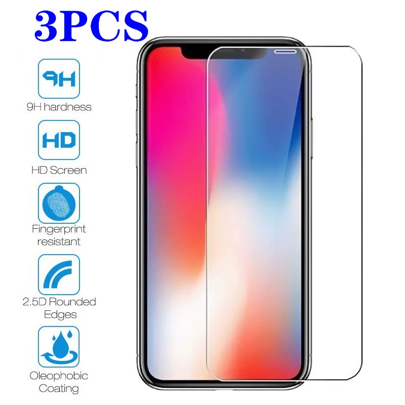 3pcs Tempered Glass for Iphone 11pro Xr X XS 12 Mini 11 Pro Screen Protector Case Protection for Iphone 12pro Max